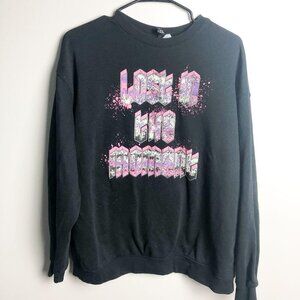 Divided Lost in the Moment Crew Neck Sweater Pullover Womens Medium Black